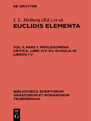 cover image of Prolegomena Critica, libri XIV–XV, scholia in libros I–V